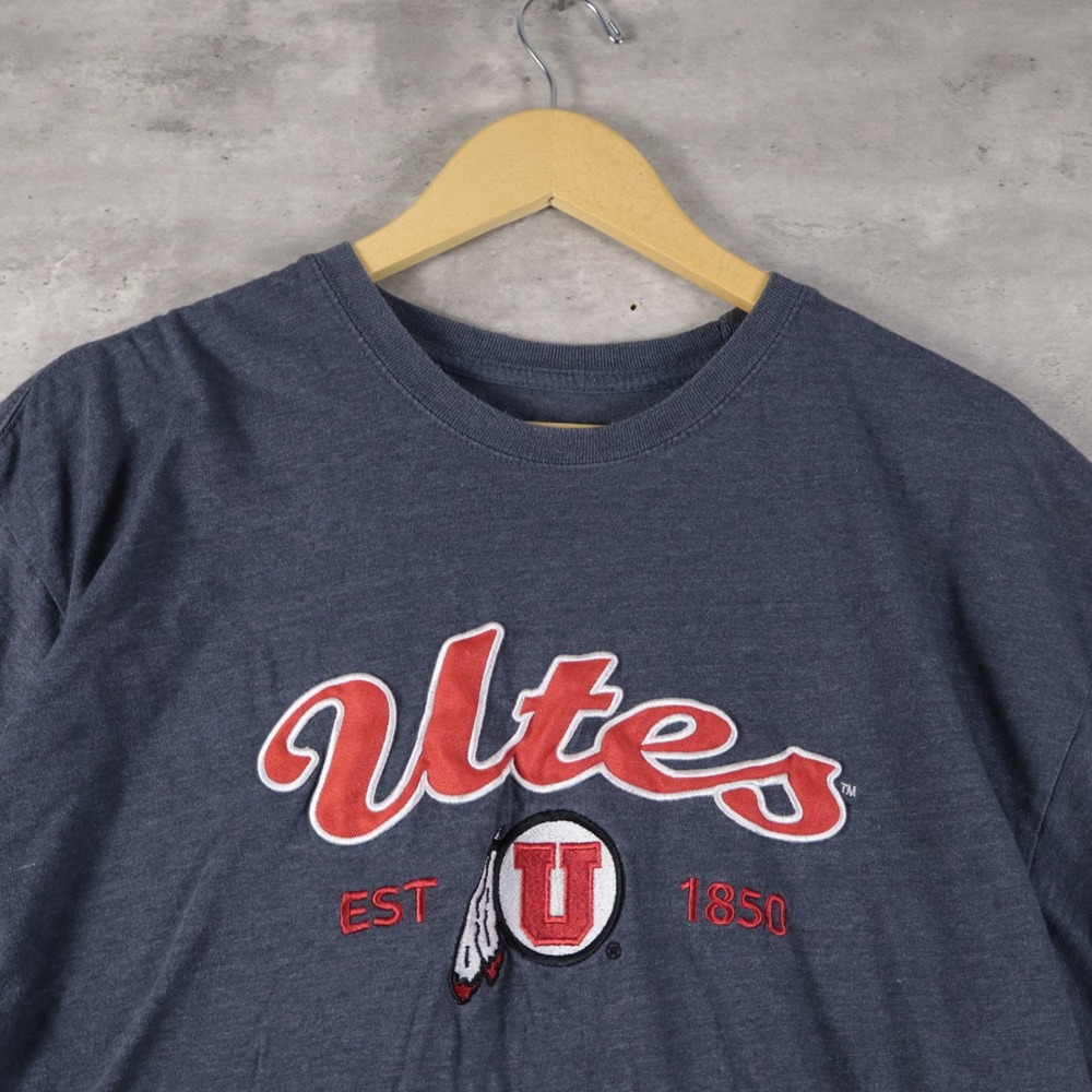 modern cadre utah utes t-shirt regular fit navy blue graphic print mens xl